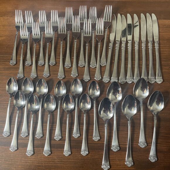 Vintage EKCO Classic Crest Stainless Steel Serving Utensils 39 Piece Lot